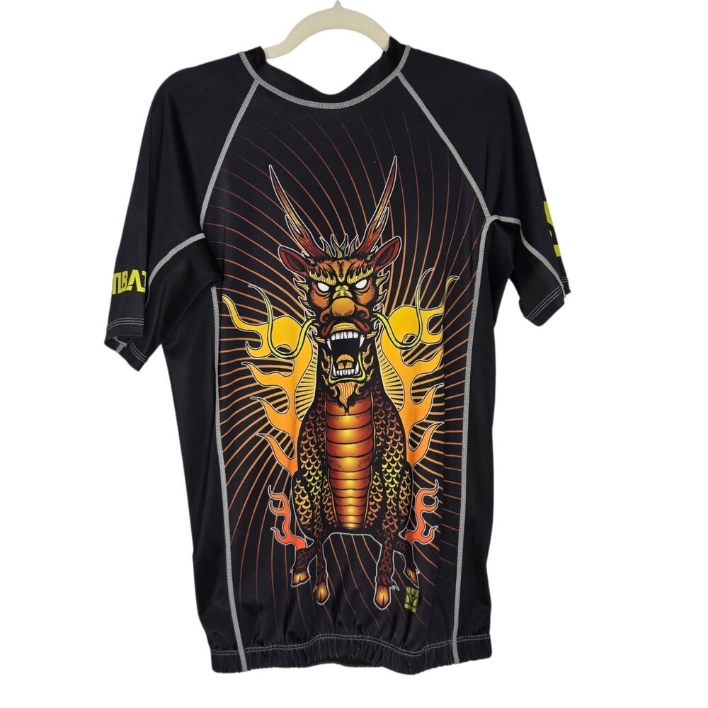 Combat Skin Mens Meerkatsu Brazilian Jiu-Jitsu BJJ Rash Guard Qilin Graphic XL